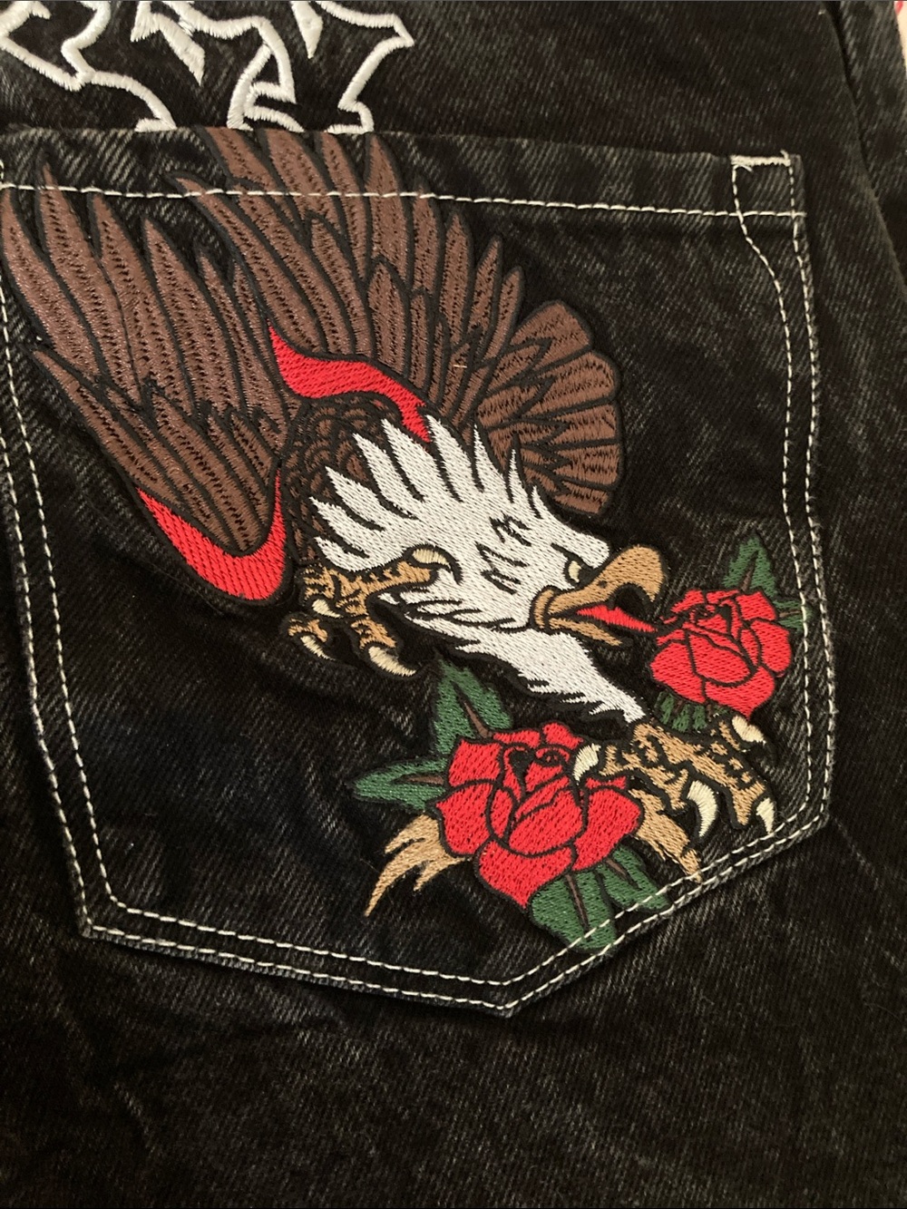 Women's Ninth Hall Ambush Black Boot Cut Jeans with Embroidered Pocket Detail - Picture 7 of 10